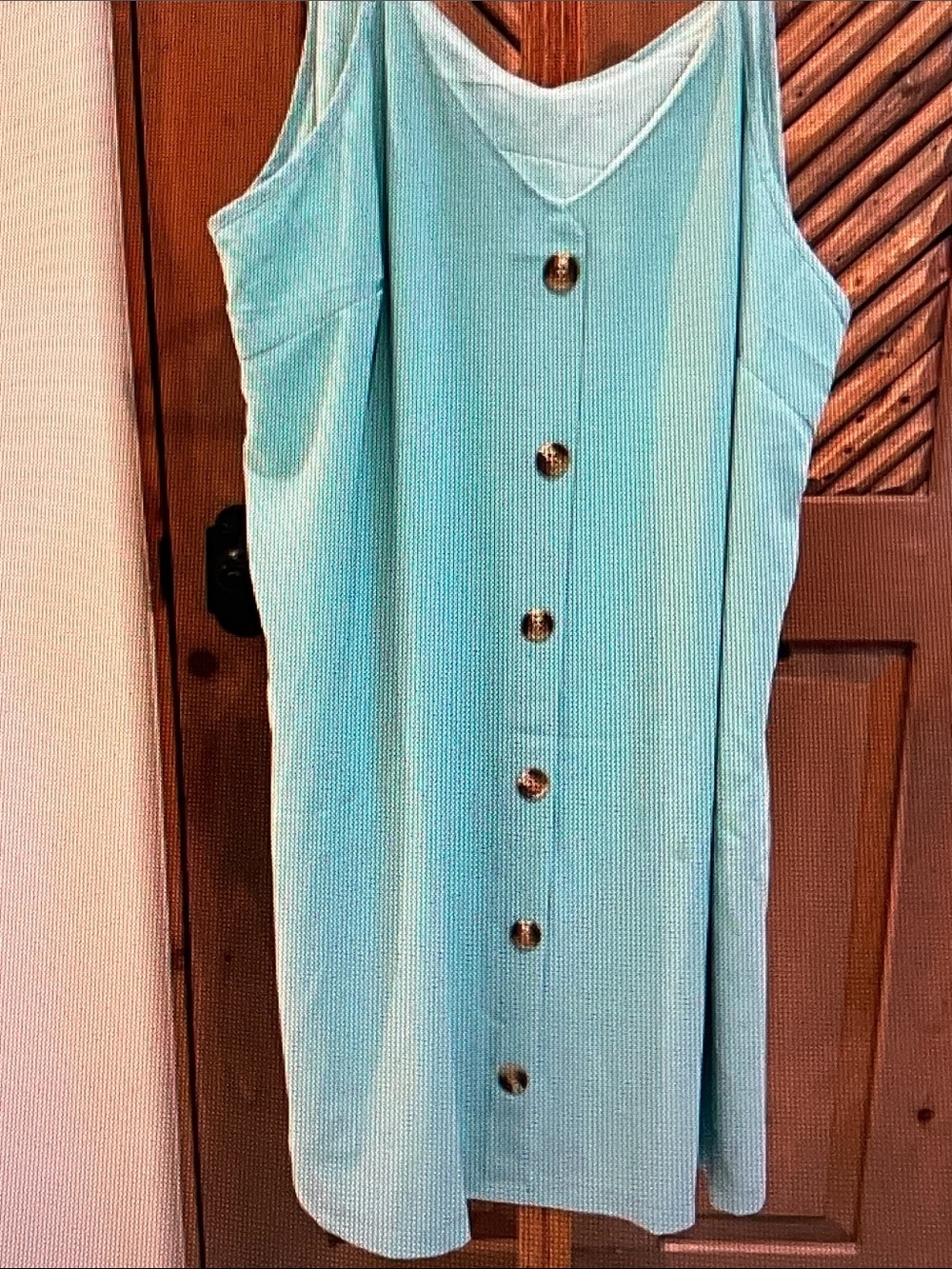 Sleeveless Mint Button-Front Mini Dress